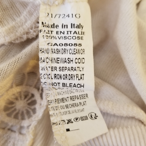 Made In Italy Beautiful 100%Viscose Lace Top XL - Picture 7 of 8